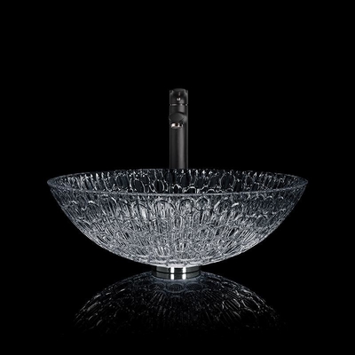 Moderno envernizado de Crystal Wash Basins Black Round do armário de canto projetado