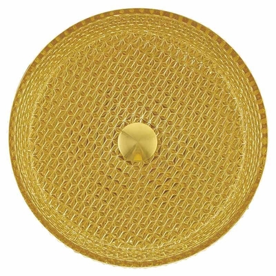 Da cor de vidro resistente 120mm do ouro da bacia de lavagem do OEM altura interior