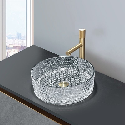 A bacia de lavagem de vidro Trace Silver Color Easy To do banheiro limpa