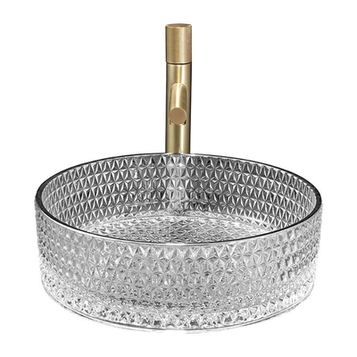 A bacia de lavagem de vidro Trace Silver Color Easy To do banheiro limpa