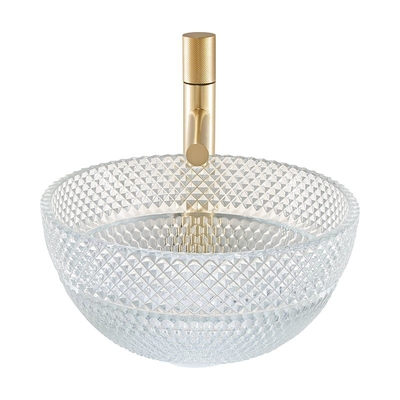 Dissipadores Calathiform da bancada do banheiro de Crystal Clear Glass Vessel Basins