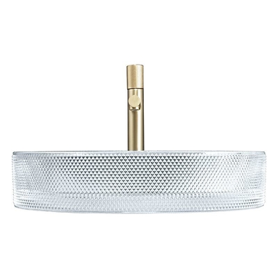 Bacias de vidro dadas forma ovais Crystal Clear Sink Oval Shaped da embarcação do estilo europeu