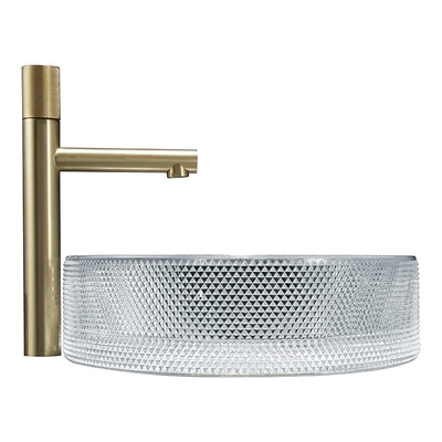 Bacias de vidro dadas forma ovais Crystal Clear Sink Oval Shaped da embarcação do estilo europeu