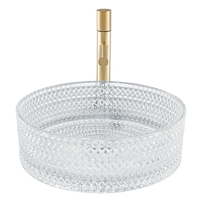 bacias de vidro Crystal Clear Sink No Leakage da embarcação da espessura de 12mm
