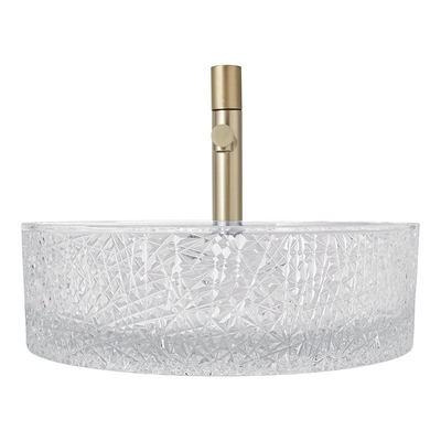 O estilo europeu em volta das bacias de vidro da embarcação congela Ridge Crystal Clear Wash Basin