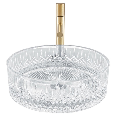 Dissipadores transparentes da bancada de prisma de Crystal Glass Vessel Basins Ice