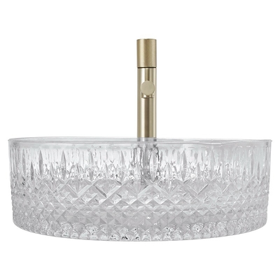 Dissipadores transparentes da bancada de prisma de Crystal Glass Vessel Basins Ice
