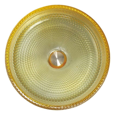 Dissipador da vaidade do banheiro da cor de Crystal Glass Vessel Basins Yellow do projeto de Itália