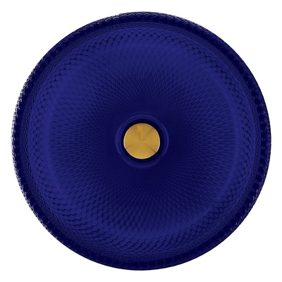 Dissipador azul da bancada da cor de Crystal Glass Vessel Basins Royal