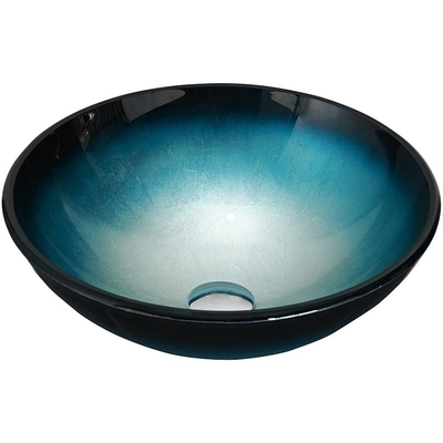 Limpo fácil moderado banheiro da bacia redonda azul preta de vidro da bacia de lavagem do dissipador
