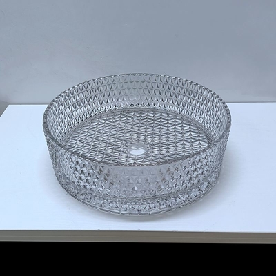 Luz italiana Gray Color Countertop de Crystal Glass Vessel Basins Transparent do projeto