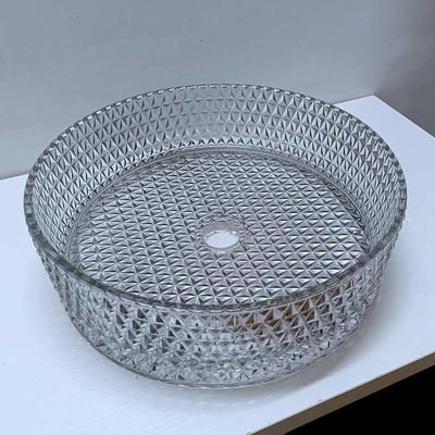 Luz italiana Gray Color Countertop de Crystal Glass Vessel Basins Transparent do projeto
