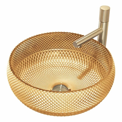 a mão de vidro redonda da bacia de lavagem de 420mm lava 45mm Dia No Hole