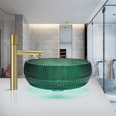 A embarcação de vidro montada bancada afunda Crystal Bathroom Wash Wash Basin
