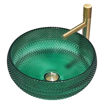 O círculo europeu do estilo deu forma à cor de vidro de Crystal Bathroom Wash Sinks Green das bacias da embarcação