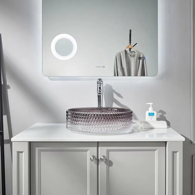 Bacia de lavagem de vidro do preto do inclinação que funde Crystal Bathroom Vanity Sink