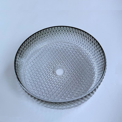 Bacia de lavagem de vidro do preto do inclinação que funde Crystal Bathroom Vanity Sink