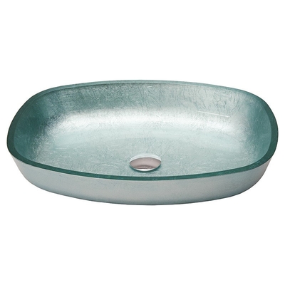 A prata da folha moderou o sólido do tampo da mesa da forma do melão da bacia de vidro de bacias de lavagem do banho