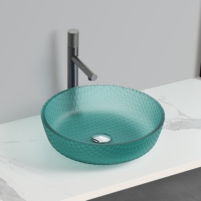 Banheiro Lava-louças Countertop Vidro Lava-louças Impermeável 45mm 1,75 polegadas buraco de drenagem