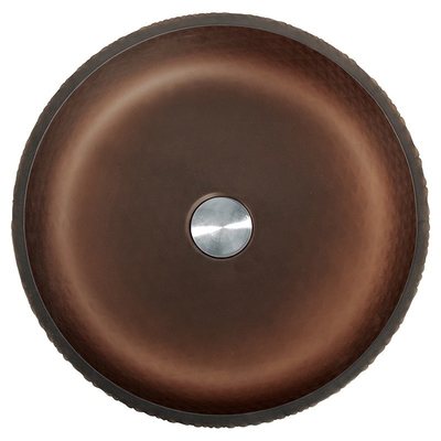Matt Gold Tea Round Glass Lava-louças com 45mm 1,75 polegadas buraco de drenagem fácil de limpar Lavatórios de recipientes