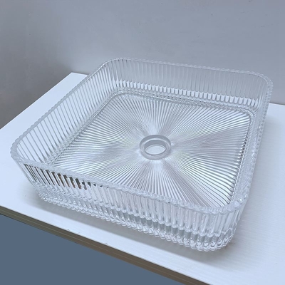 Forma quadrada 1 buraco de recipiente de vidro Bacias de 12 mm de espessura com esgoto pop up