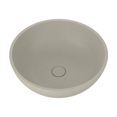 Elegante Concreto Artesanato Redondo Lava-louças Sem Desbordamento Concreto Frio Cinza