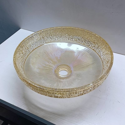 Tamanho de drenagem 1.77 polegadas bacias de vasos de vidro para banheiros contemporâneos
