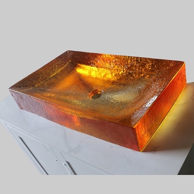 Ámbar Copo de vidro vidrado Lava-louça torneira buraco de vidro livre Lava-louças de recipientes