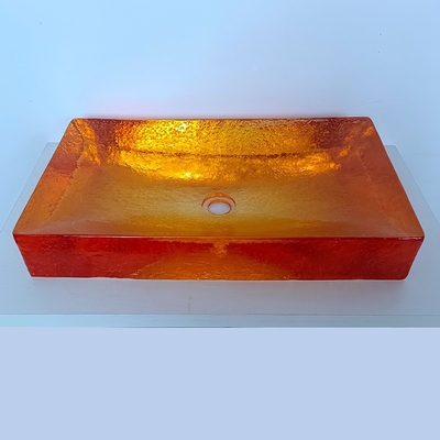 Ámbar Copo de vidro vidrado Lava-louça torneira buraco de vidro livre Lava-louças de recipientes
