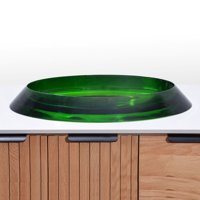 Semi - Incorporado Vasos de vidro de vidro de vidro de vidro de vidro de vidro verde Lava-louças