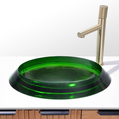 Semi - Incorporado Vasos de vidro de vidro de vidro de vidro de vidro de vidro verde Lava-louças