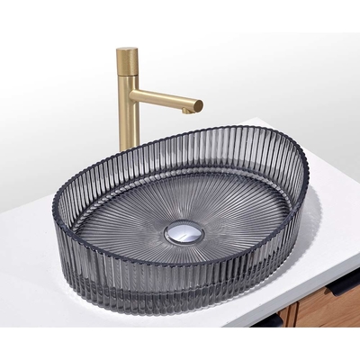 Moderno Difusão de vidro Lavatório de banheira de vidro Montado Sink Bowl