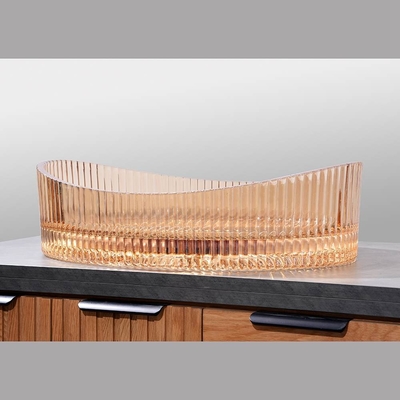 500*370*140mm Tamanho de vidro Lavatório Lavatório Bacia de água cristalina Sink Bowl de vidro