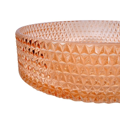 Dissipador de Diamond Round Wash Hand Basin Amber Color Glass Bowl Bathroom