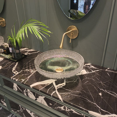 Bacias de recipientes de vidro redondos de espessura 12 mm sem descolagem espessura redonda 12 mm