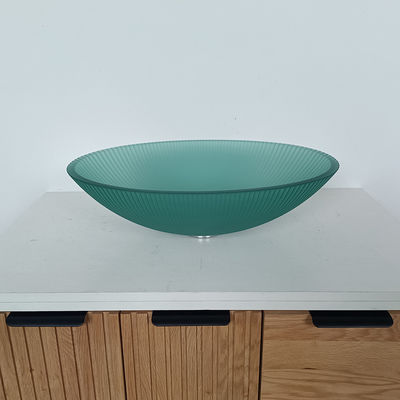 Bacia de lavagem superior de vidro de alta durabilidade com posição de drenagem central